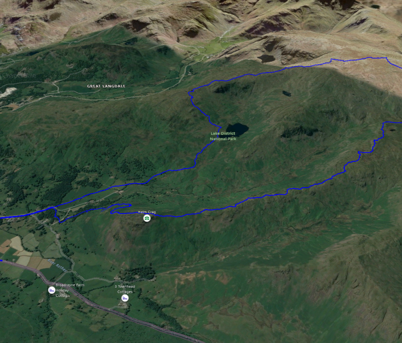 Helm Crag Walking diary, guide, photos and maps.