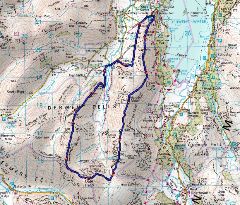 Cat Bells Walking diary, guide, photos and maps.
